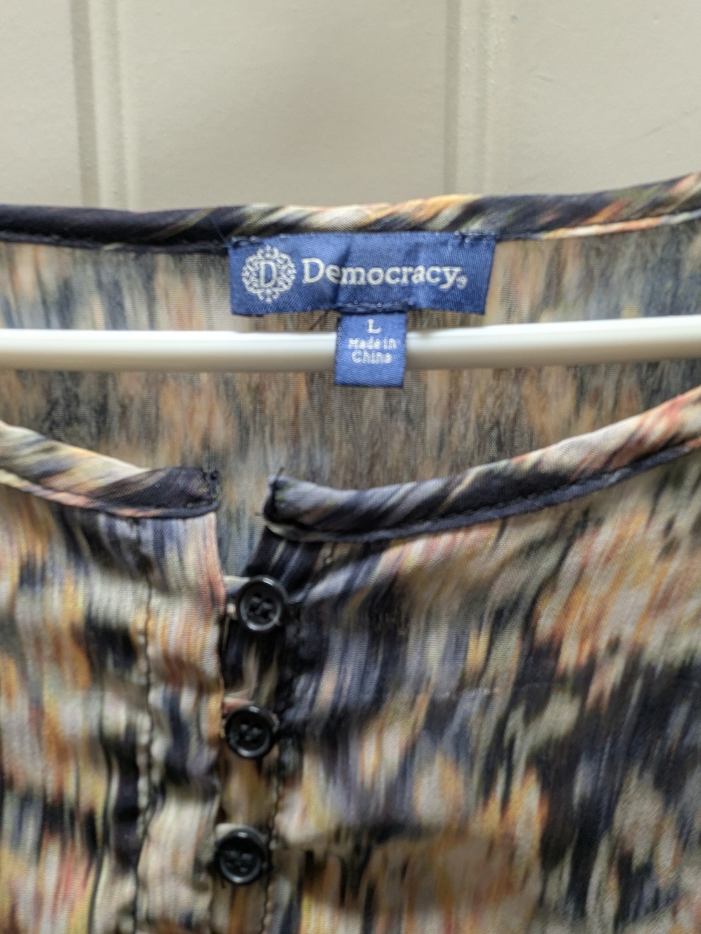 Democracy Multicolor Watercolor Print Blouse